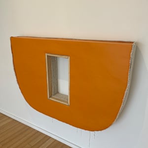 Inverted Reversed Painting (orange horizontal curved bottom) by Howard Schwartzberg 