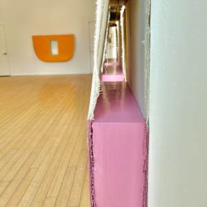 Suspended Painting (fuchsia shade triptych) by Howard Schwartzberg 
