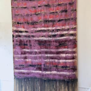 Inside-Out Burlap Bag Painting (purple) 