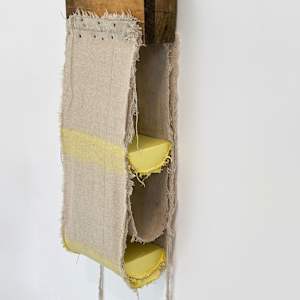 Suspended Painting (double yellow lime minus one) by Howard Schwartzberg 