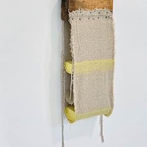 Suspended Painting (double yellow lime minus one) by Howard Schwartzberg 