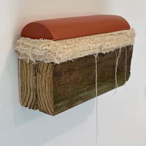 Bed Painting (burnt peach, horizontal curve) by Howard Schwartzberg 