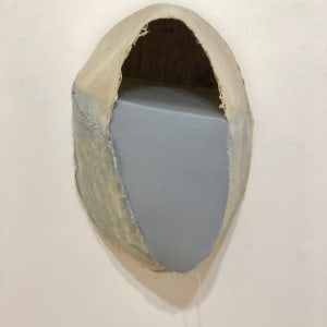 Open Space Bandage Painting (grey gloss slant oval) by Howard Schwartzberg 