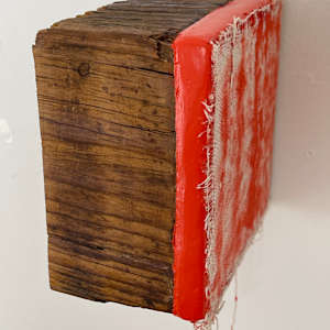 Bandage Painting (red/orange, one side) by Howard Schwartzberg, Image 7.