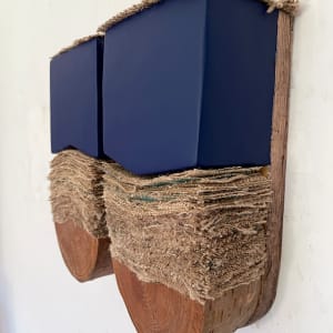Double Bed Painting (floating/midnight blue) by Howard Schwartzberg 