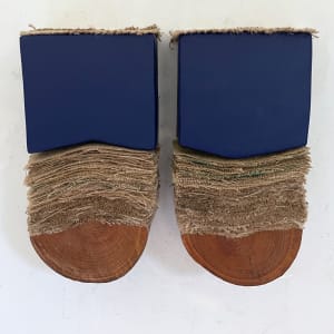 Double Bed Painting (floating/midnight blue) by Howard Schwartzberg 