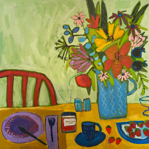 Mom’s Strawberry Jam / Floral by Sheryl Siddiqui Art