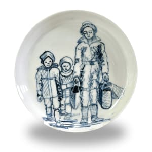 Refugee Plates - Blue,  Glazed, Image 1.