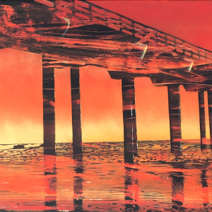 Golden Red Pier by Nichole McDaniel
