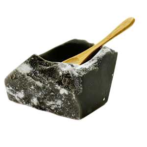 VERY RARE DARK GRAY ALABASTER SALT CELLAR by Robin Antar