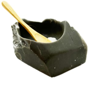 VERY RARE DARK GRAY ALABASTER SALT CELLAR by Robin Antar 