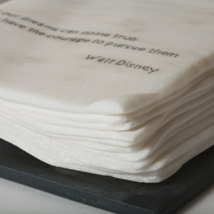 MARBLE CARVING OF A BOOK THE POWER OF KNOWLEDGE by Robin Antar 