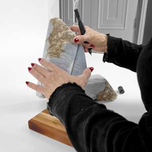 Working Things Out (Blue Alabaster Graphic Figure) by Robin Antar, Image 6.
