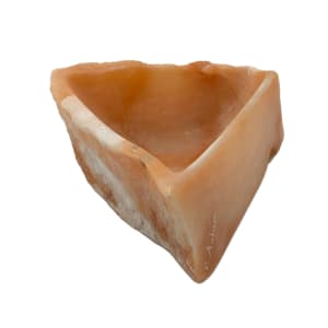 STONE CARVED APRICOT COLORED / ALABASTER PIECE by Robin Antar 