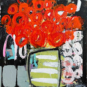 Sometimes Too Much Is Just Enough by Miriam Traher  Image: Where restraint is forgotten, freedom is embraced, and excess is woven together, creating fun, colour, and it's a party about to happen. I kept thinking I should stop, and then I didn’t.
The painting kept asking for more, so I listened. More colour, more marks, more layering — until suddenly it all made sense. Turns out, too much was exactly what it needed.