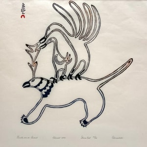 Birds on a Beast by Pitseolak Ashoona (1904 - 1983) 