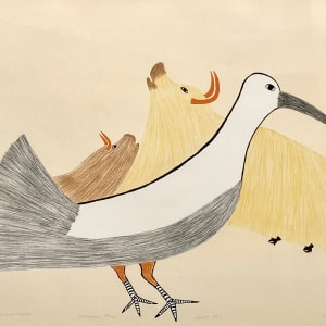 Seagull and Muskox by Pudlo Pudlat, (1916-1992) 