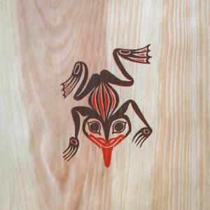 Haida Frog Hikkyaan Qqusttaan, Cedar by Bill Reid (1920-1998) 