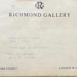 Bridge on the River or Near the Sables d'Olonne, Vendee by Edmond Marie PETITJEAN (1844-1925) 