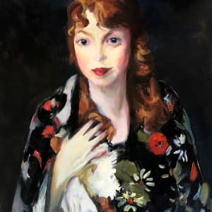 Edna Smith in a Japanese Wrap - After Robert Henri by Laurie Maher
