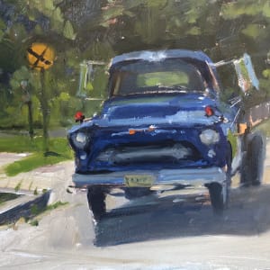 Blue Truck Near Railroad Tracks, Bernardsville by Laurie Maher