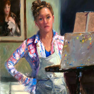 Self Portrait at Easel by Laurie Maher