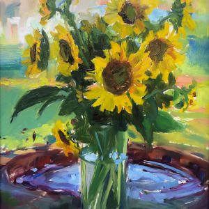 Sunflowers in the Shade by Laurie Maher