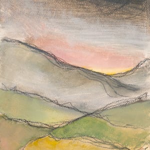 Sunset over the fields by Cath Smith