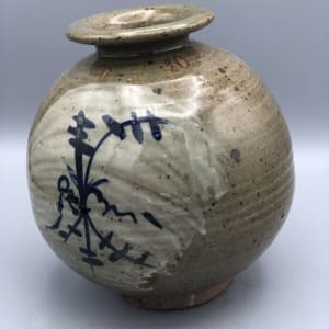 Round Vase with Hakame Brushwork by Mark Zamantakis 