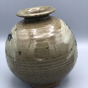 Round Vase with Hakame Brushwork by Mark Zamantakis 