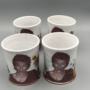 Harry Styles Whiskey Set - Four Cups & Tray by Curtis Houston 