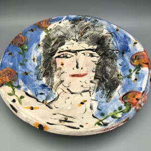 Large Platter with a Woman and Roses by George McCauley 