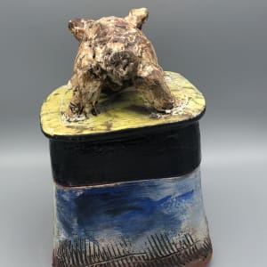 Box with Boar Sculpture by Ron Meyers 