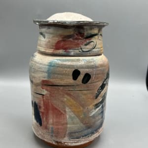 Lidded jar with Fish by Ron Meyers 