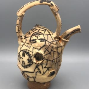 Teapot with Drawings by Ted Saupe 