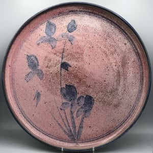 Ceramic Charger with Floral Design by Don Glasgow