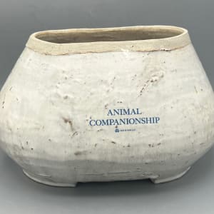Animal Companionship Lidded Vessel with 3D Printed Green Rabbit by Wesley Barnes 