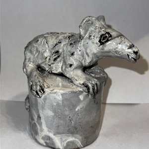 White Rat Chess Piece (Extra Queen) by Ron Meyers