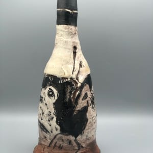 Frog and Pig Bottle Vase by Ron Meyers 