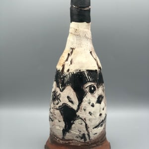 Frog and Pig Bottle Vase by Ron Meyers 