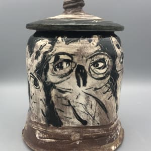 Lidded Jar with the Usual Suspects by Ron Meyers 