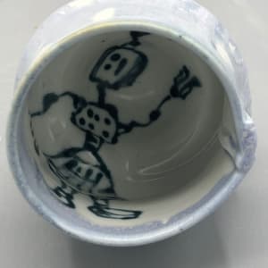 Shot Glass with Robot by Thomas Bumblauskas 