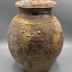 Salt-Fired Frog Vase by Ron Meyers 