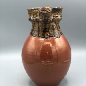 Pitcher with Red Iron and Ash Glaze by Mark Heywood 