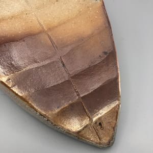 Hollow Boat Form (Ribbed Leaf-Shaped Slab with Stripe) by Nancy Green 