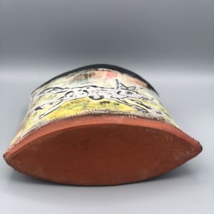 Rabbit and Fox Oval Vase by Ron Meyers