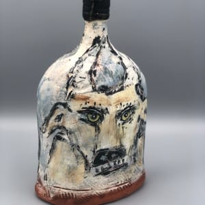 Bottle with Hare and Bull by Ron Meyers 