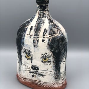 Bottle with Hare and Bull by Ron Meyers 