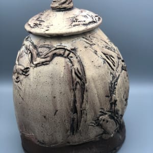 Cat and Rat Lidded Vessel by Ron Meyers 