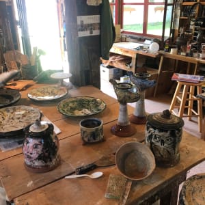 Green Fish Candlestick by Ron Meyers